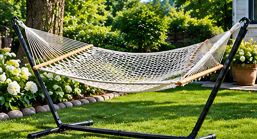 Rope Hammock with Stand Set