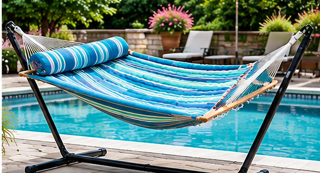 Quilted Hammock with Stand Set