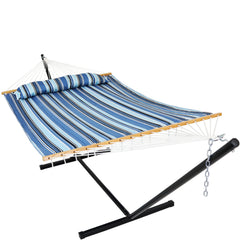 Cushioned Comfort Double Quilted Hammock with Stand