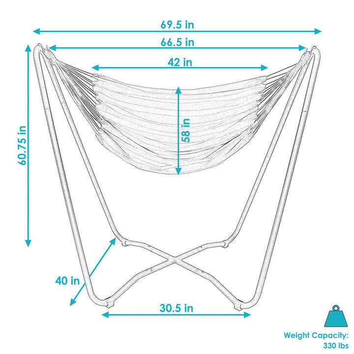 Hanging Rope Hammock Chair Stand Beach Oasis detail