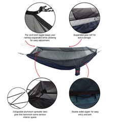 Skeeter Beeter XT Single Camping Hammock with Built-In Bug Net