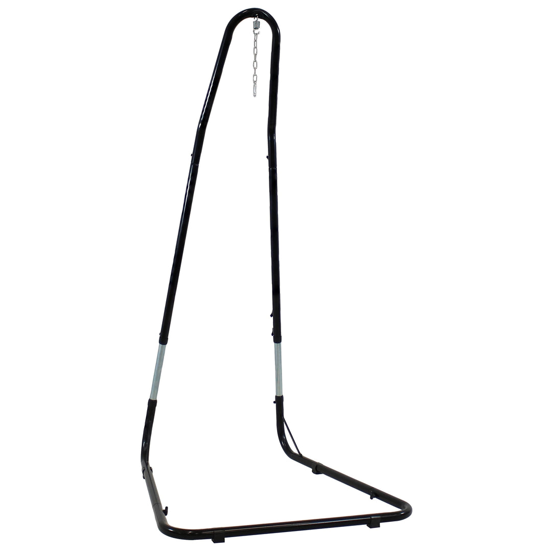 Sunnydaze Caribbean XL Rope Hammock Chair with Adjustable Steel Stand, 300 lb Capacity
