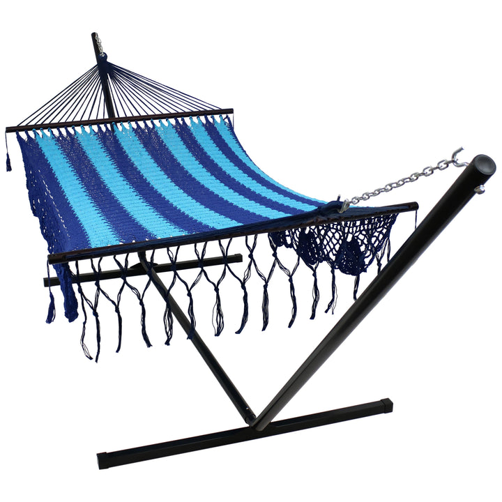 Sunnydaze American-Style Mayan Double Hammock with 15&