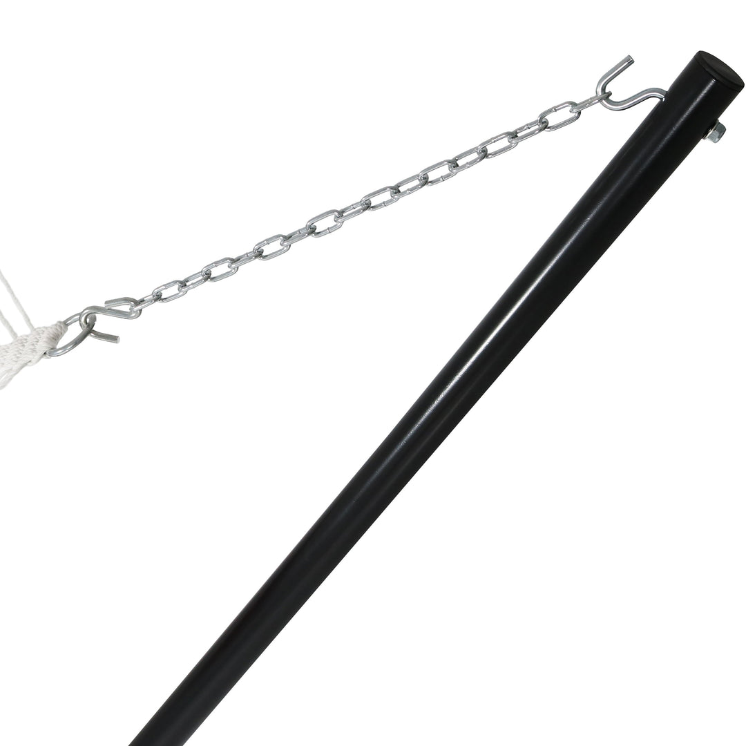 Sunnydaze Quilted Spreader Bar Hammock with Steel Stand, 2-Person, 350 lb Capacity