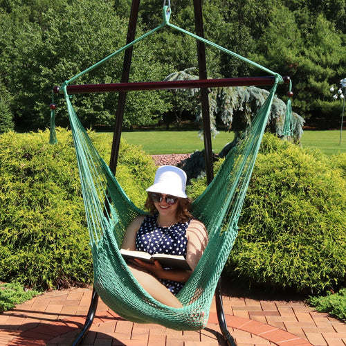 Sunnydaze Caribbean XL Hammock Chair Green detail