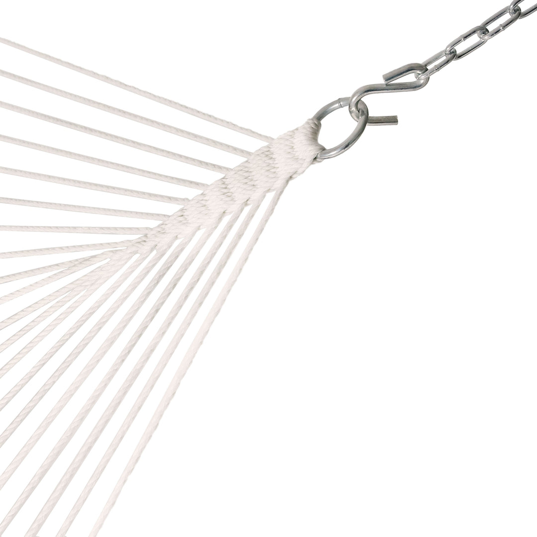 Sunnydaze Quilted Spreader Bar Hammock with Steel Stand, 2-Person, 350 lb Capacity