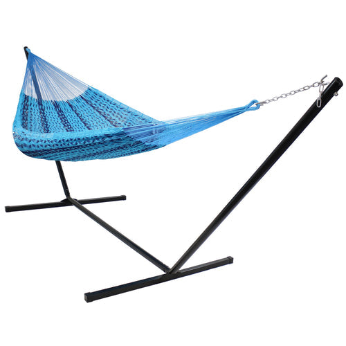Sunnydaze XXL Mayan Hammock Stand Woven Blue product