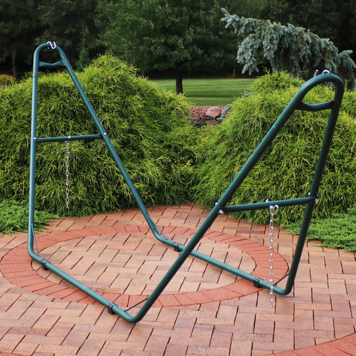 Sunnydaze Universal Multi-Use Heavy-Duty Hammock Stand Green lifestyle