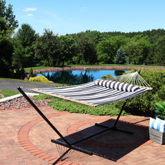 Cushioned Comfort Double Quilted Hammock with Stand