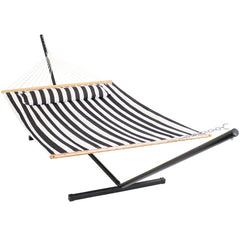 Cushioned Comfort Double Quilted Hammock with Stand