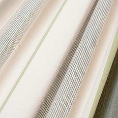 Close-up of the Cedar green and cream striped fabric