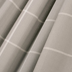 Close-up of the Almond taupe fabric with light pinstripes