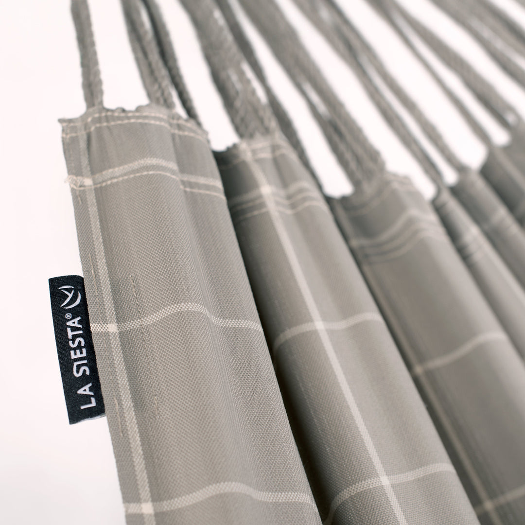 Nautico Cool Grey  Outdoor Almond -  Weather-Resistant Kingsize Hammock with Powder Coated Steel Stand