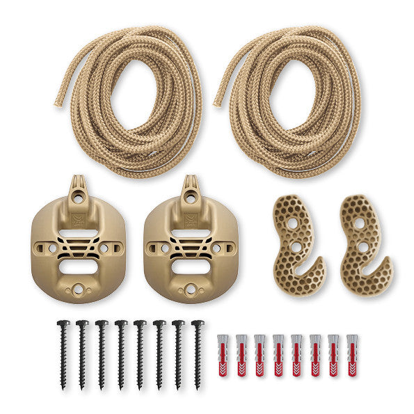 CasaMount 2rope Beige - Wall, Ceiling & Beam Suspension Set for Hammocks