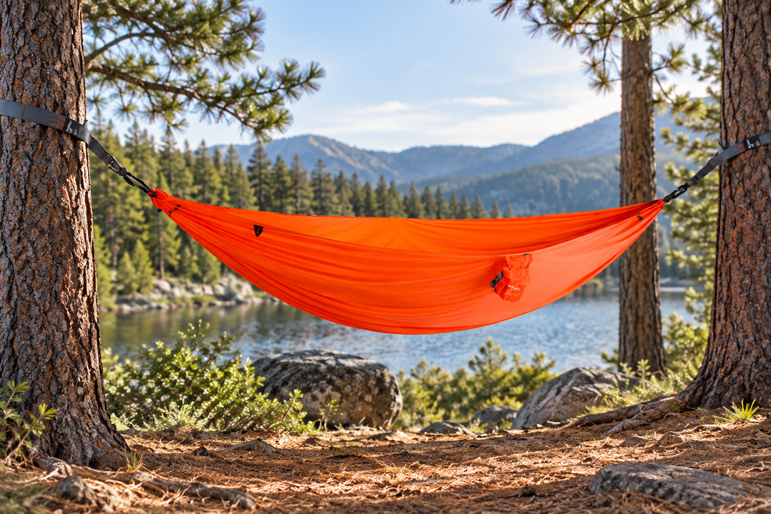 Roo Single 1-Person Camping Hammock with Python 10 Tree Straps