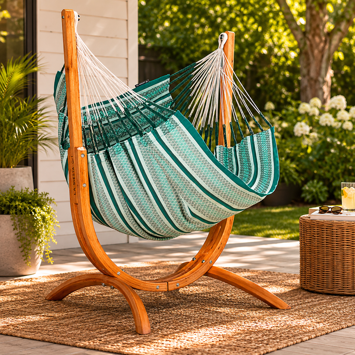 Udine Organic Agave - Organic Cotton Hammock Chair with FSC® certified Eucalyptus Stand