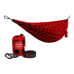 Double Deluxe Ready-to-Hang Camping Hammock with Straps