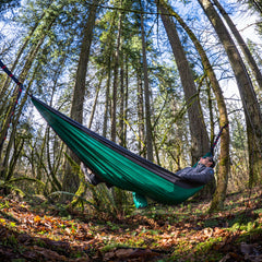 Double Deluxe Ready-to-Hang Camping Hammock with Straps