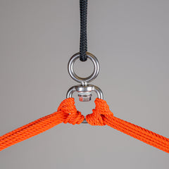Swivel hook and orange suspension cords at the top of the Domingo Toucan hammock chair