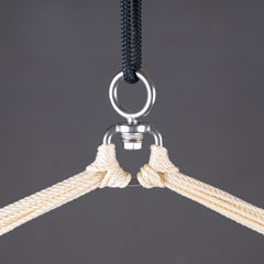 Swivel hook and cream suspension cords at the top of the Domingo hammock chair