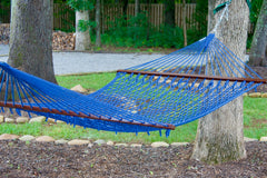 Island Escape Handwoven Open-Weave Double Rope Hammock – Dark Blue