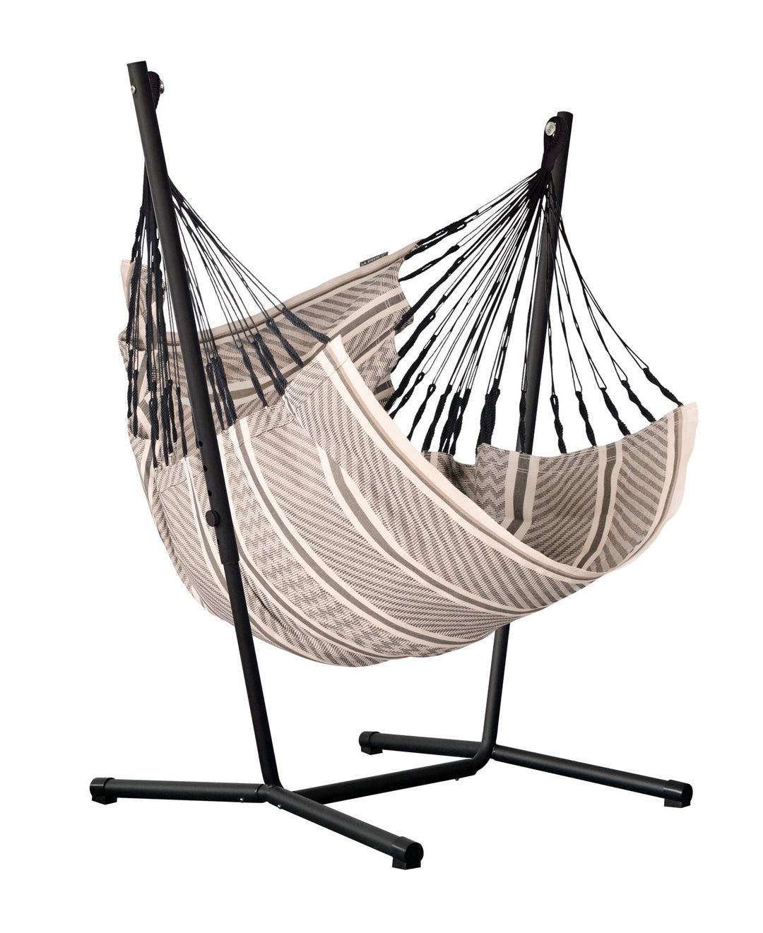 Fiji Organic Zebra – Organic Cotton Basic Size Hammock Chair with Galvanized Steel Stand