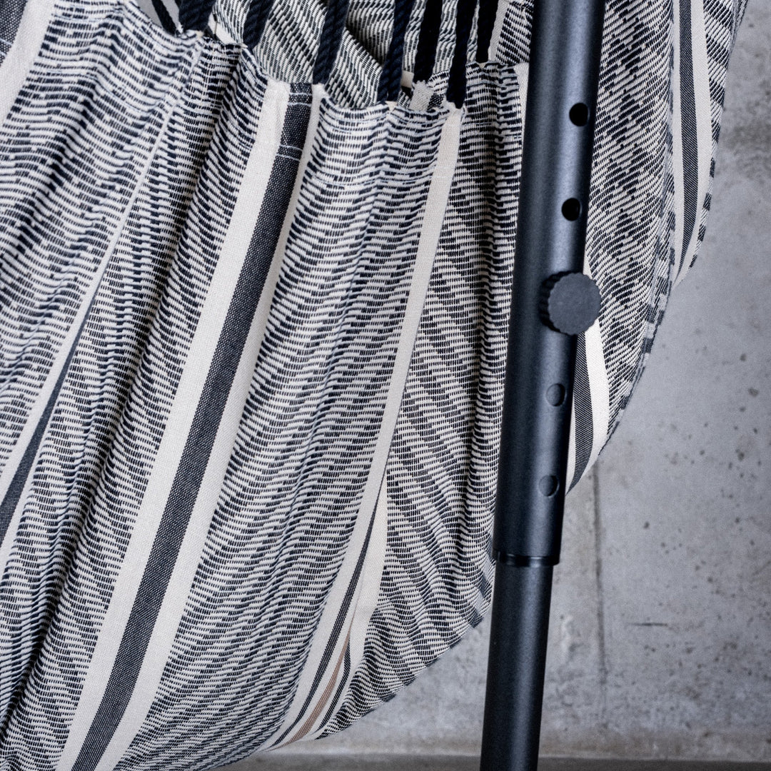 Fiji Organic Zebra – Organic Cotton Basic Size Hammock Chair with Galvanized Steel Stand