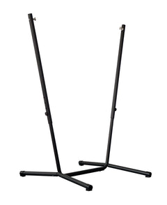 LA SIESTA Fiji Anthracite black steel hammock chair stand on a white background