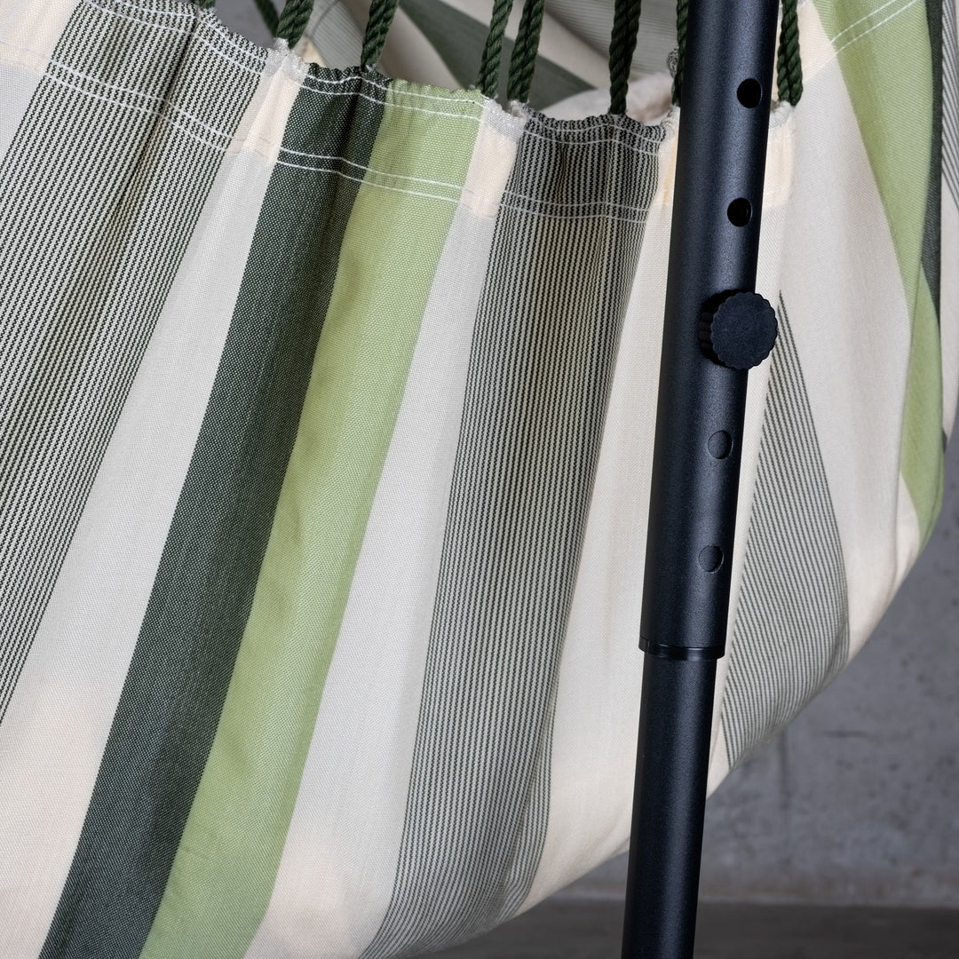 Fiji Outdoor Cedar – Weather-Resistant Comfort Size Hammock Chair with Galvanized Steel Stand