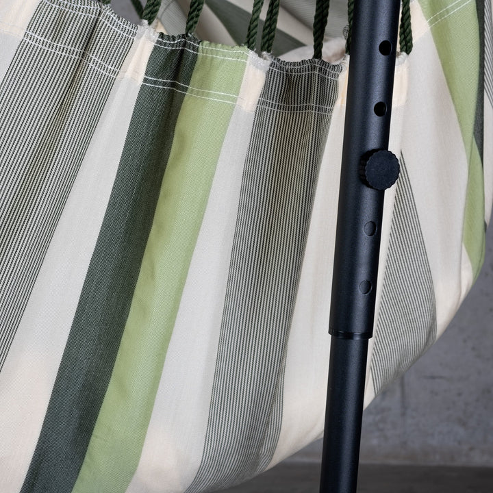 Fiji Outdoor Cedar – Weather-Resistant Comfort Size Hammock Chair with Galvanized Steel Stand