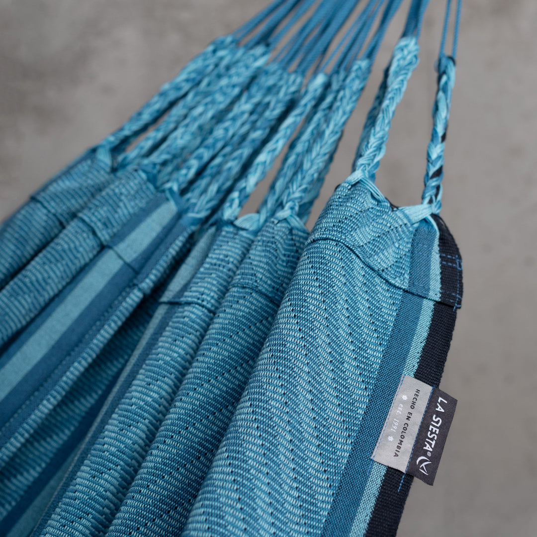 Flora Blue Zebra – Organic Cotton Hammock