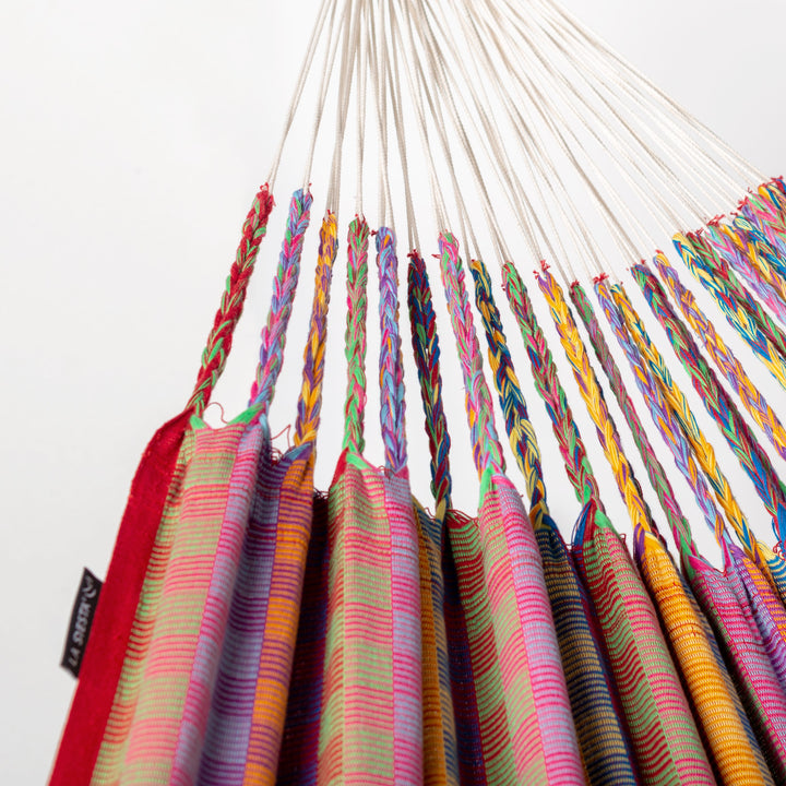 Nautico Anthracite Colombia Flowers - Organic Cotton Kingsize Hammock with Powder Coated Steel Stand