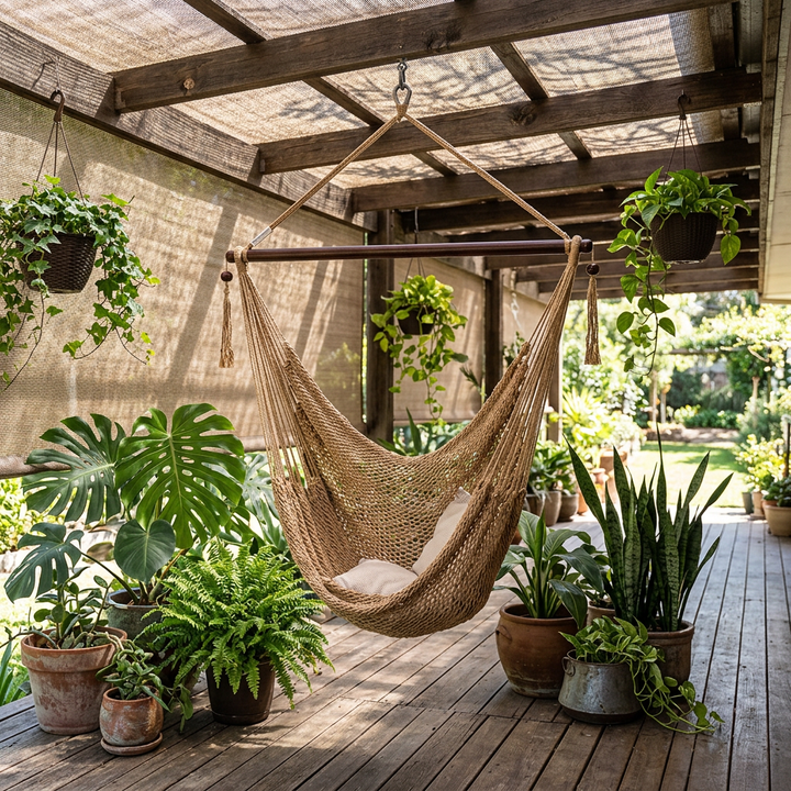Caribbean Rope Hammock Chair – Tan