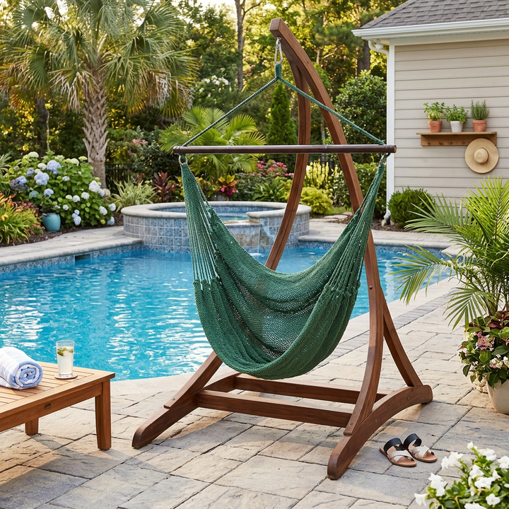 Caribbean Jumbo Rope Hammock Chair – Green