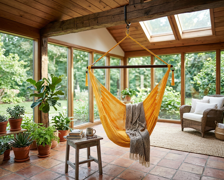 Caribbean Large Rope Hammock Chair – Yellow