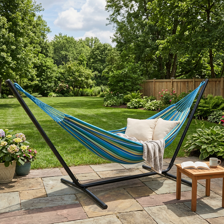 2-Person Cotton Brazilian Hammock – Sea Grass