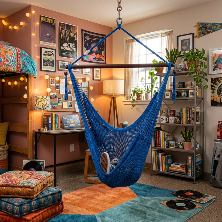 Caribbean Rope Hammock Chair – Dark Blue
