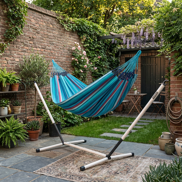 Brisa Wave Kingsize Outdoor Hammock with Nautico Cool Grey Stand