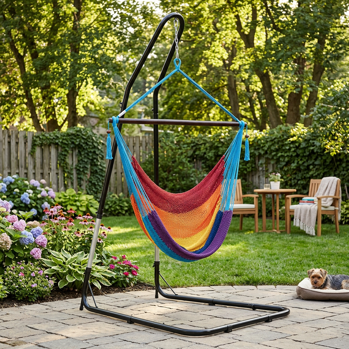 Caribbean Large Rope Hammock Chair – Rainbow