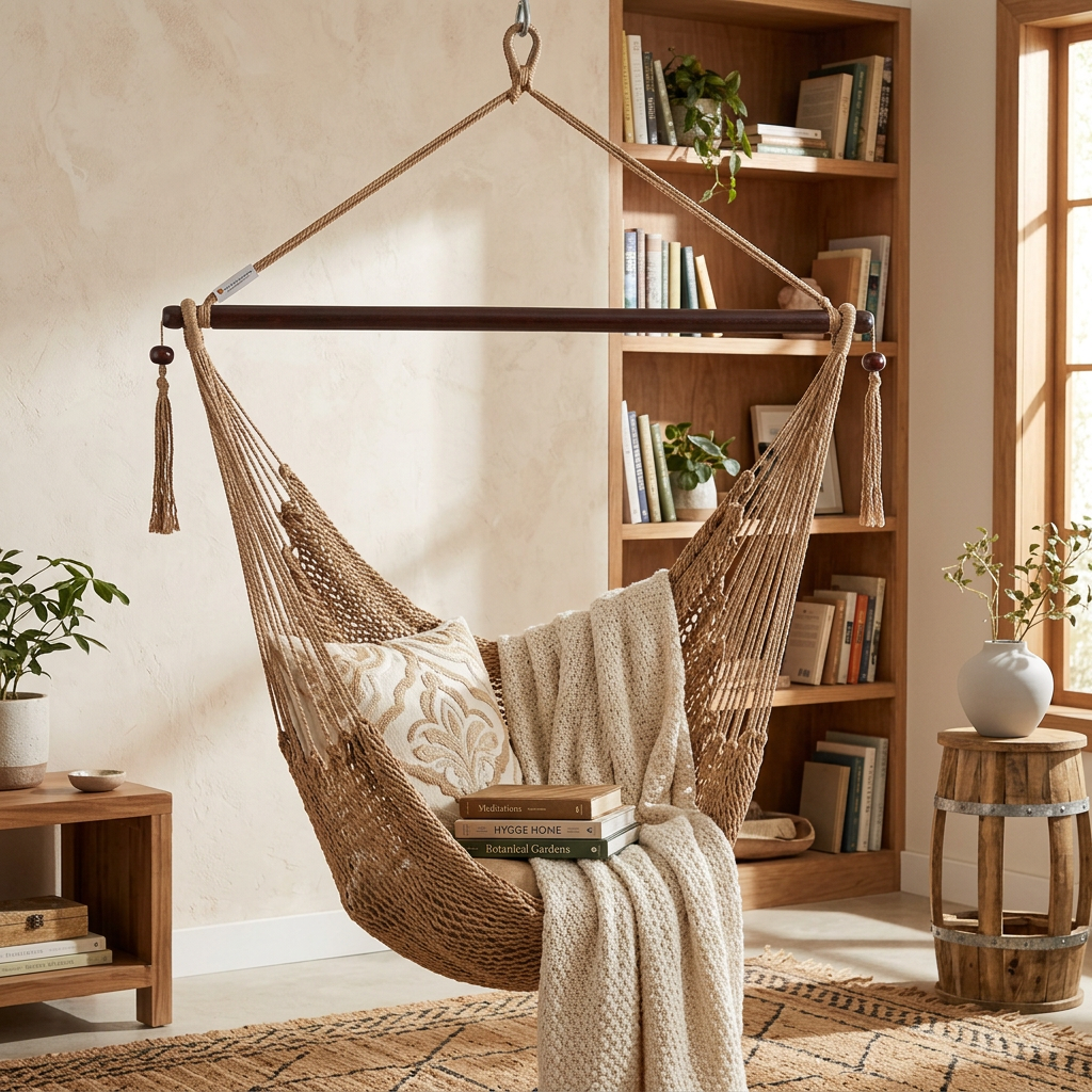 Caribbean Rope Hammock Chair – Cream