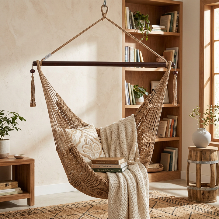 Caribbean Rope Hammock Chair – Cream