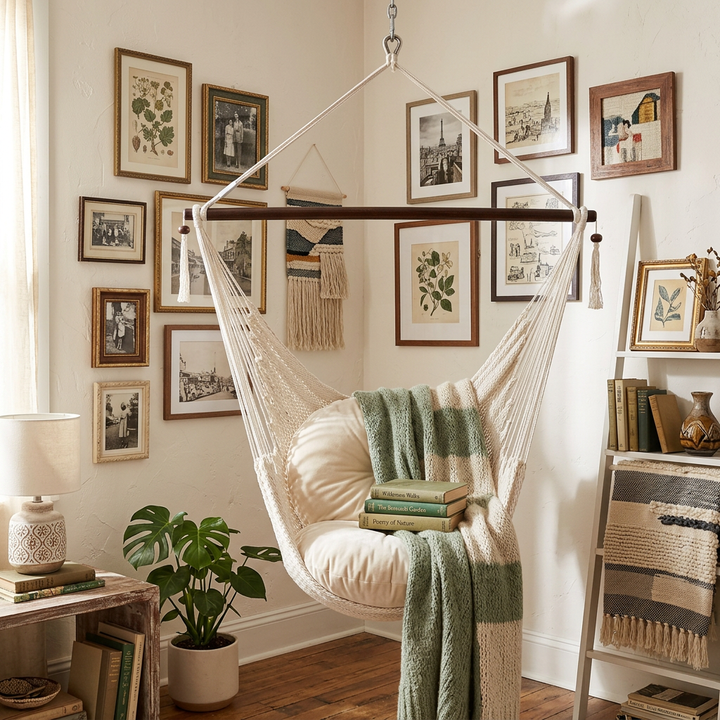 Caribbean Rope Hammock Chair – White