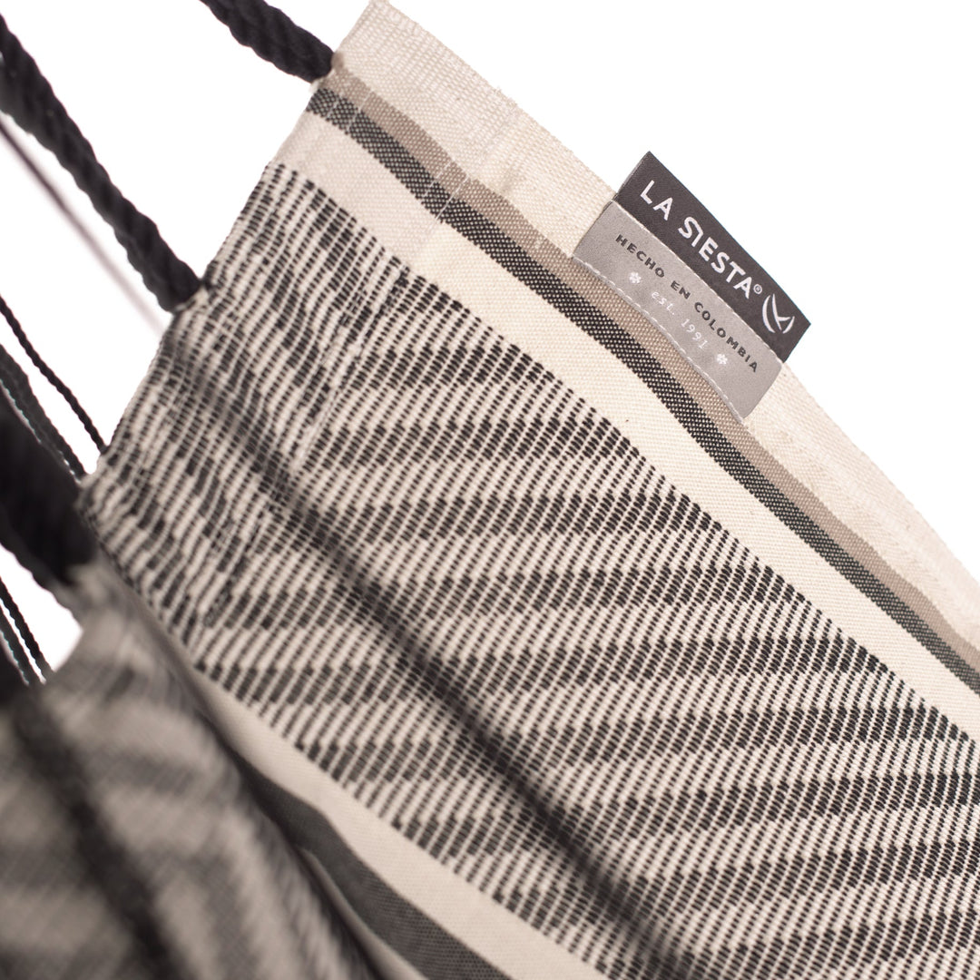 Fiji Organic Zebra – Organic Cotton Basic Size Hammock Chair with Galvanized Steel Stand