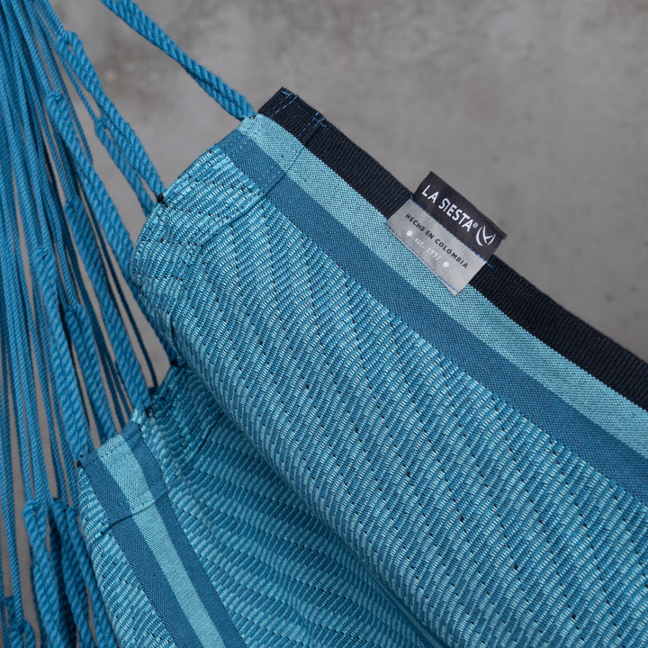 Cumbia Organic Blue Zebra – Organic Cotton Hammock Chair