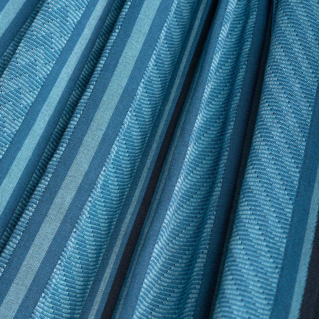 Nautico Cool Grey Colombia Blue Zebra - Organic Cotton Kingsize Hammock with Powder Coated Steel Stand