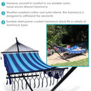 Deluxe American Style Mayan Hammock & 15' Hammock Stand - Blue