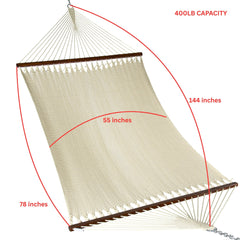 Island Oasis Fine-Weave Double Rope Hammock – Cream