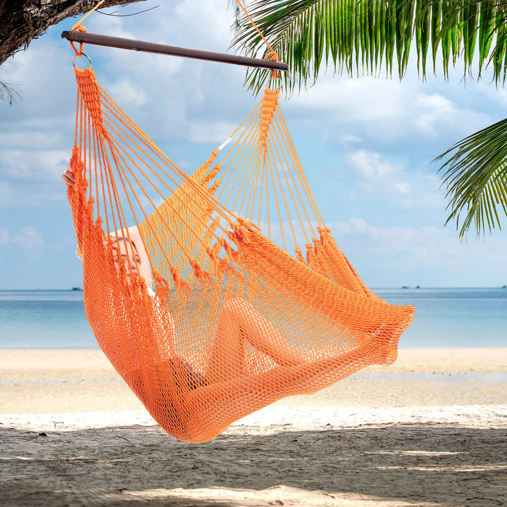Jumbo Caribbean Hammock Chair - Orange