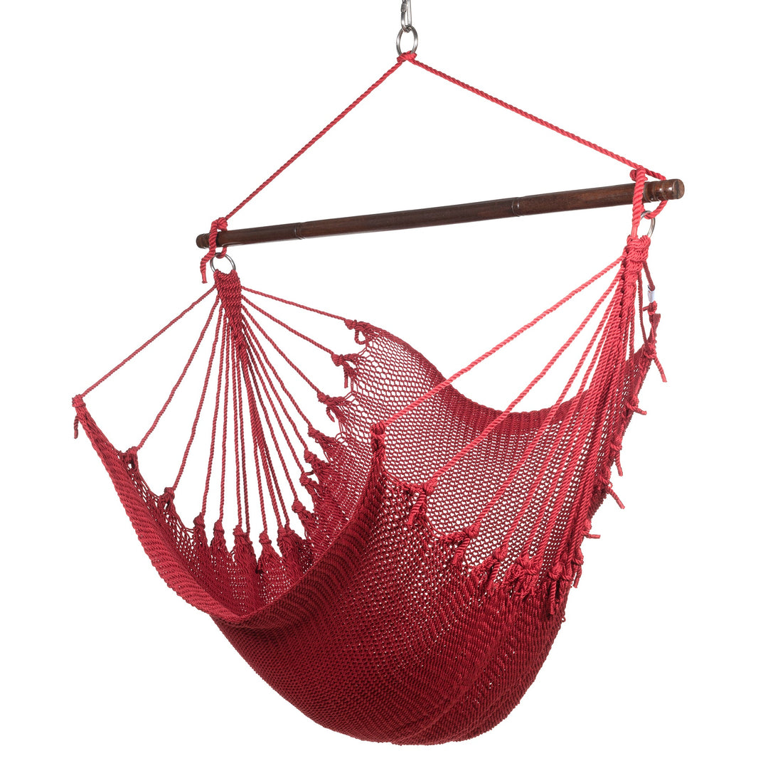 Comfort Rope Hammock Chair with Suspension Set - Red