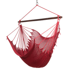 Comfort Rope Hammock Chair with Suspension Set - Red